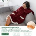thumbnail image 4 of Cozy Comfort Wearable Blanket Hoodie, Sherpa Hoodie Blanket with Giant Pocket, Warm&cozy, Standard, Burgundy, 4 of 6