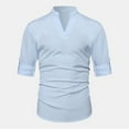 thumbnail image 4 of Mens V Neck Shirts Lightweight Long Sleeve Tshirts Shirt Casual Solid Color Pullover Breathable Basic Loungewear Beach T-Shirts Tops, 4 of 8