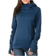 thumbnail image 2 of YanHong Nursing Tops Winter Long Sleeve Plus Size 3x Women Wear High-Necked, Slanted Zipped and Long Sleeves Blouse Blue XXL, 2 of 7