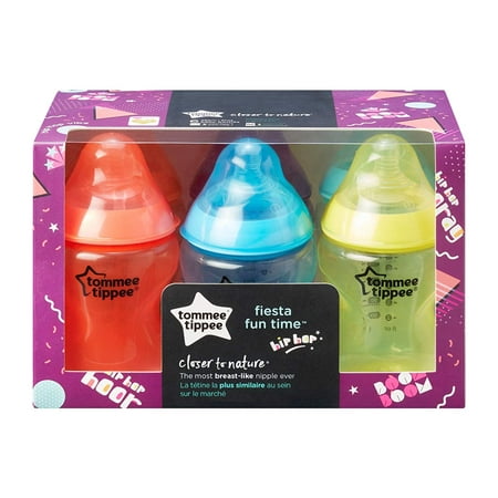 Tommee Tippee Closer to Nature Fiesta Fun Time Baby Feeding Bottles, Anti-Colic Valve,9 ounces,6