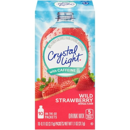Crystal Light with Caffeine On-the-Go Wild Strawberry Drink Mix 10 ct Packets