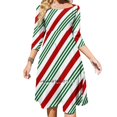 thumbnail image 1 of Vestido elegante dulce estilo 1 con rayas de bastón de caramelo en rojo y verde para mujer, vestido coreano kawaii con cuello cuadrado y menta navideña, 1 of 6