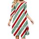 thumbnail image 1 of Vestido elegante dulce estilo 1 con rayas de bastón de caramelo en rojo y verde para mujer, vestido coreano kawaii con cuello cuadrado y menta navideña, 1 of 6