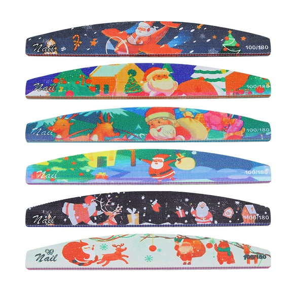DPTALR Christmas Manicure Tools Nail Rubbing Strips Nail Scrubbing Strips Nail Repair Type Polishing Double-sided Set