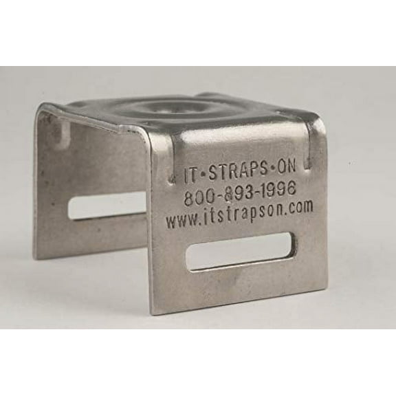 ISO SB004 Stainless Steel Bull's Eye® Sign Mounting Brackets, Straight Leg, 50 per Box