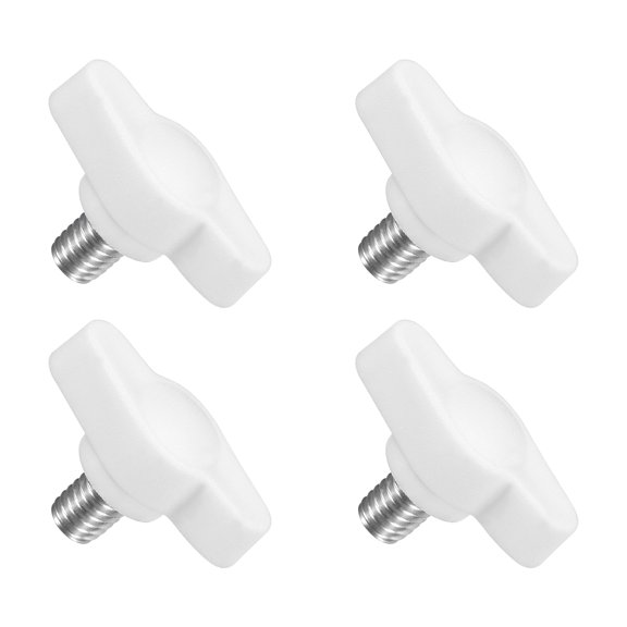 Uxcell Tee Wing Knobs Thumb Screws Clamping Screw Knob White M6 x 8mm