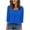 Blue, variant on Staron Spring Summer Women's Casual T-Shirt V Neck 3/4 Sleeve Loose Comfy Basic Top, White S