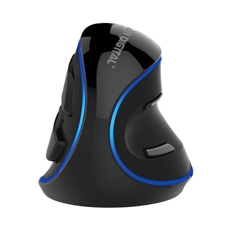 J-Tech Digital V628 (Gen2)Scroll Endurance Mouse Ergonomic Vertical USB Mouse with Adjustable Sensitivity (600/1000/1600 DPI), Removable Palm Rest & Thumb Buttons -(Wired with Blue