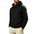 thumbnail image 4 of Winter Jacket for Men Windproof Long Sleeve Hooded Solid Color Outdoor Sport Rain Jacket Winter Warm Lightweight Mountaineering Cycling Work Coat, 4 of 6