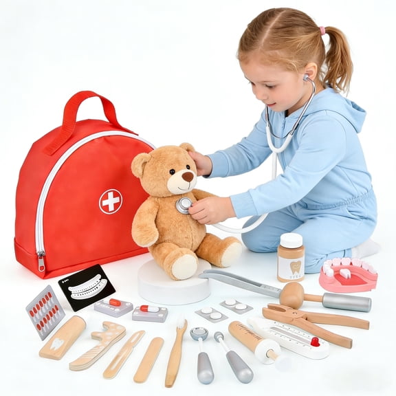 Tyethy  Pcs Doctor Kit for Kids, Pretend Playset Medical Kit Toys with Bag for 3-8 Toddlers, Role Playing Gift
