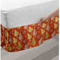 thumbnail image 2 of Pear Bed Skirt, Scribbled Fruits on a Tangerine Tone Backdrop, Elastic Bedskirt Dust Ruffle Wrap Around for Bedding Decor, 4 Sizes, Burnt Orange Multicolor, by Ambesonne, 2 of 2