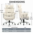 thumbnail image 6 of EXRACING Ergonomic Big and Tall PU Leather Gaming Chair with Footrest, Beige, 6 of 8