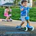 thumbnail image 3 of ZIFFY 2-in-1 Toddler Scooter with Seat, 3 Wheel LED Lights Kids Scooter,Adjustable Height Handlebars and Foldable Seat, Anti-Slip Wide Deck Ride with 20 Dynamic LED Lights ,Gift for Boys and Girls, B, 3 of 8