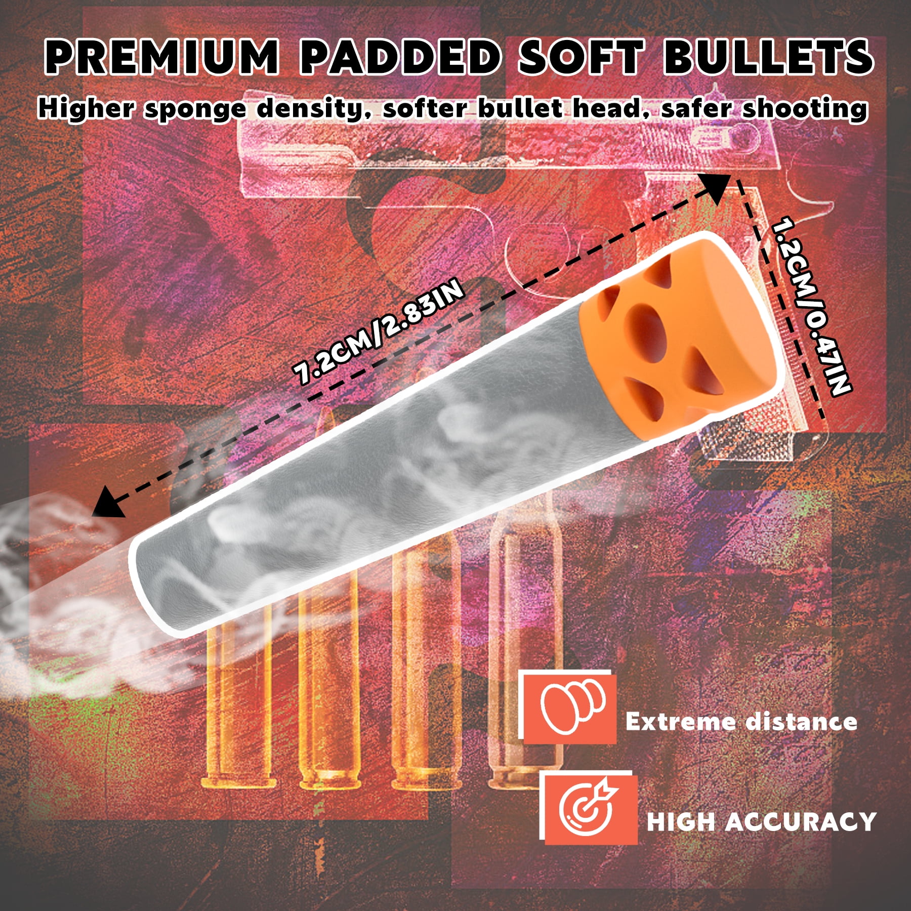 BOROLA 100Pcs Hollow Out Soft Foam Refill Waffle Darts Compatible for Nerf Elite Series Blasters(Gray)
