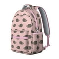 thumbnail image 2 of Pink Hedgehog Pattern Backpack for School,Cute School Bag,Schoolbag with Adjustable Shoulder Straps & Padded Back,15.3"x11"x7.1"., 2 of 6