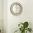 thumbnail image 3 of DecMode 24" Cream Wooden Fleur De Lis Distressed Wall Clock, 3 of 14