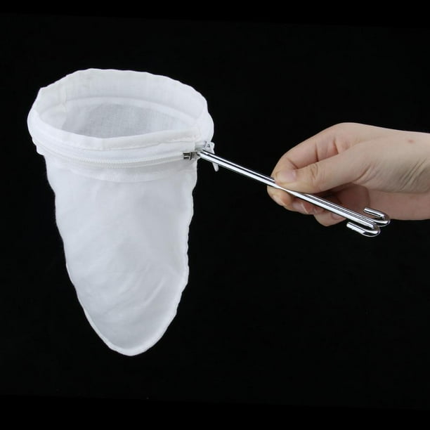 Bolsa de filtro de té, colador de goteo de leche de nuez, bolsa de algodón y café de acero inoxidable