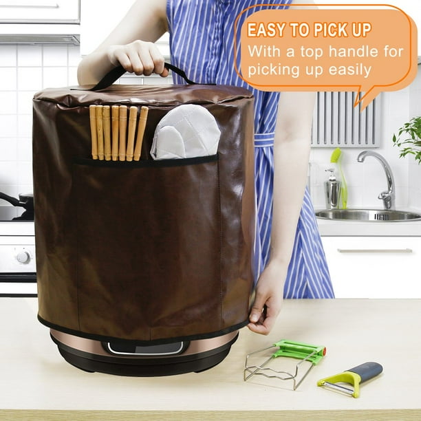 MesaSe 8QT Instant Pot Cover Waterproof Lightweight Faux Leather Pressure Cooker Dust Cover for Small Appliances Walmart