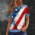 thumbnail image 2 of successthop Independence Day T Shirt Women Flags Plus Size Summer Shirts Festival Top Crewneck Short Sleeve Clothes Red, 2 of 7