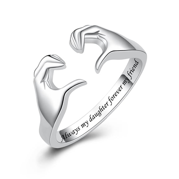 S925 Sterling Silver Hug Rings for Women Adjustable Love Ring Always with You Jewelry Rings