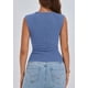 thumbnail image 2 of Remera PRETTYGARDEN de Mujer Ajustada con Mangas Caperuza en Celeste L, 2 of 8