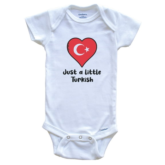 Just A Little Turkish Turkey Flag Heart Baby Bodysuit