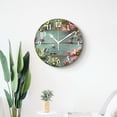 thumbnail image 4 of 12 Inch Wall Clock Battery Operated Silent Clock Decorative for Office, Kitchen, Outdoor, Living Room，Flowers Frame on White Wooden Background Amazing, 4 of 4