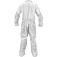thumbnail image 2 of SAS SMS General Purpose Disposable Crew Coverall, White, Elastic Wrist and Ankle Cuffs Breathable Material and Concealed Zipper. (2X-Large), 2 of 2