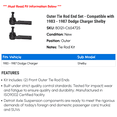 thumbnail image 2 of Outer Tie Rod End Set - Compatible with 1983 - 1987 Dodge Charger Shelby 1984 1985 1986, 2 of 2