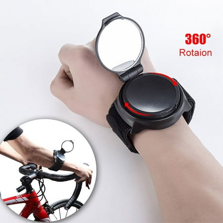 Bike Mirrors, 360 Degree Rotation Mountain Road Bicycle Cycling Wrist Band Rear View Mirror, Portable Make-up (Best Road Bike Makes)