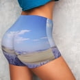 thumbnail image 4 of Uemuo Lavender Fields Under Blue Sky Pattern Women Workout Impact Shorts Scrunch Butt Lifting Gym Shorts Seamless Booty Biker Shorts-Large, 4 of 8