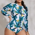 thumbnail image 5 of Plus Size Swimsuit For Women Fashion Long Sleeve Printed One piece Zip Modest Swimsuit Swimwear, 5 of 5