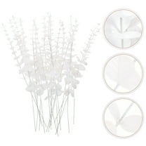 MUSEYA 20Pcs Artificial White Eucalyptus Stems Real Touch Faux Branches for Home Decoration