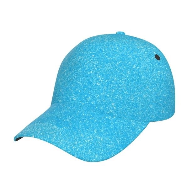 Balery Sky Blue Glitter Gorra de béisbol de tamaño ajustable para correr, entrenar y actividades al aire libre. Gorra de papá para todas las estaciones.