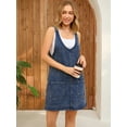 thumbnail image 3 of DARING DIVA Women's Loose Sleeveless Pinafore Mini Denim Dresses S Blue, 3 of 7
