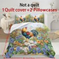 thumbnail image 6 of ZIATUBLES Rooster Daisy Print Twin Size Duvet Cover Set, 3 Pieces Soft Cozy Bedding, 1 Duvet Cover & 2 Pillowcases, Easy Care Lightweight Bedding for All Season, Chic Modern Decor, 6 of 8