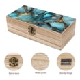 thumbnail image 3 of 7.9×2.3 In Wooden Boxes Durable Easy To Use Dustproof Prevent Slippery Delicate And Cabinet Teal Gold Marble, 3 of 8