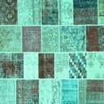 thumbnail image 1 of Ahgly Company Machine Washable Indoor Square Patchwork Turquoise Blue Transitional Area Rugs, 6' Square, 1 of 4