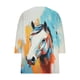 thumbnail image 5 of TaTaai Ladies Casual Loose Printed Blouses V Neck 3/4 Sleeve Pullover Tops Lightweight Soft Comfy Daily Vacation Spring Summer Wear Gift, 5 of 5