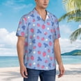 thumbnail image 5 of Haiem Strawberry And Flowers Printed Hawaiian Shirt for Men - Men’s Casual Beach Summer Shirts - Stretch Fabric with Modern Fit-XX-Large, 5 of 9