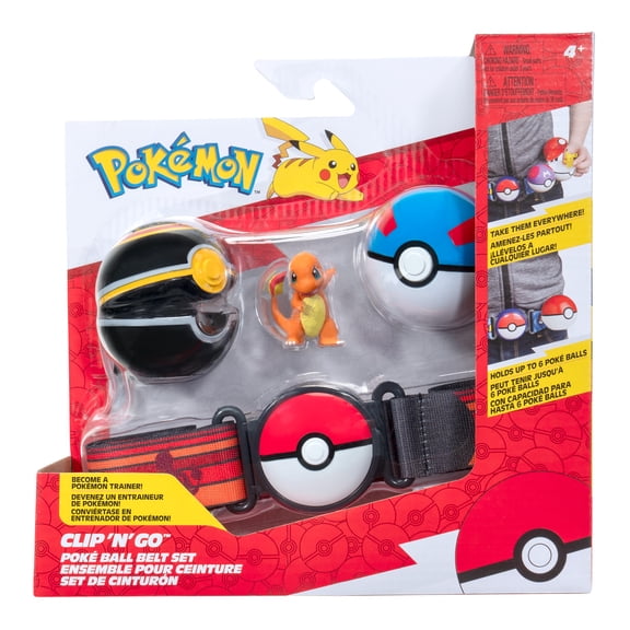 PKW - Clip 'N' Go Poke Ball Belt Set (Charmander #1 Luxury Ball, Great Ball, and Charmander Themed Belt) W17