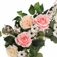 thumbnail image 2 of Puleo International 24" Artificial Rose,Camellia,babysbreath Floral Spring Wreath, 2 of 5