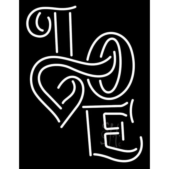 Love LED Neon Sign 24 x 31 - inches, Black Square Cut Acrylic Backing, with Dimmer - Bright and Premium built indoor LED Neon Sign for Defence Force.