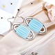 thumbnail image 2 of Pendientes para mujer, regalos para mujer, pendientes de moda con diseño de mascarilla de papel higiénico, impresión a doble cara, joyería de cuero, pendientes de moda., 2 of 3