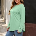 thumbnail image 3 of Perfectbot Women's Plus Size Long Sleeve T-Shirt Crewneck Raglan Loose Fit Thumbhole Soft Casual Tee L-4X, 3 of 5