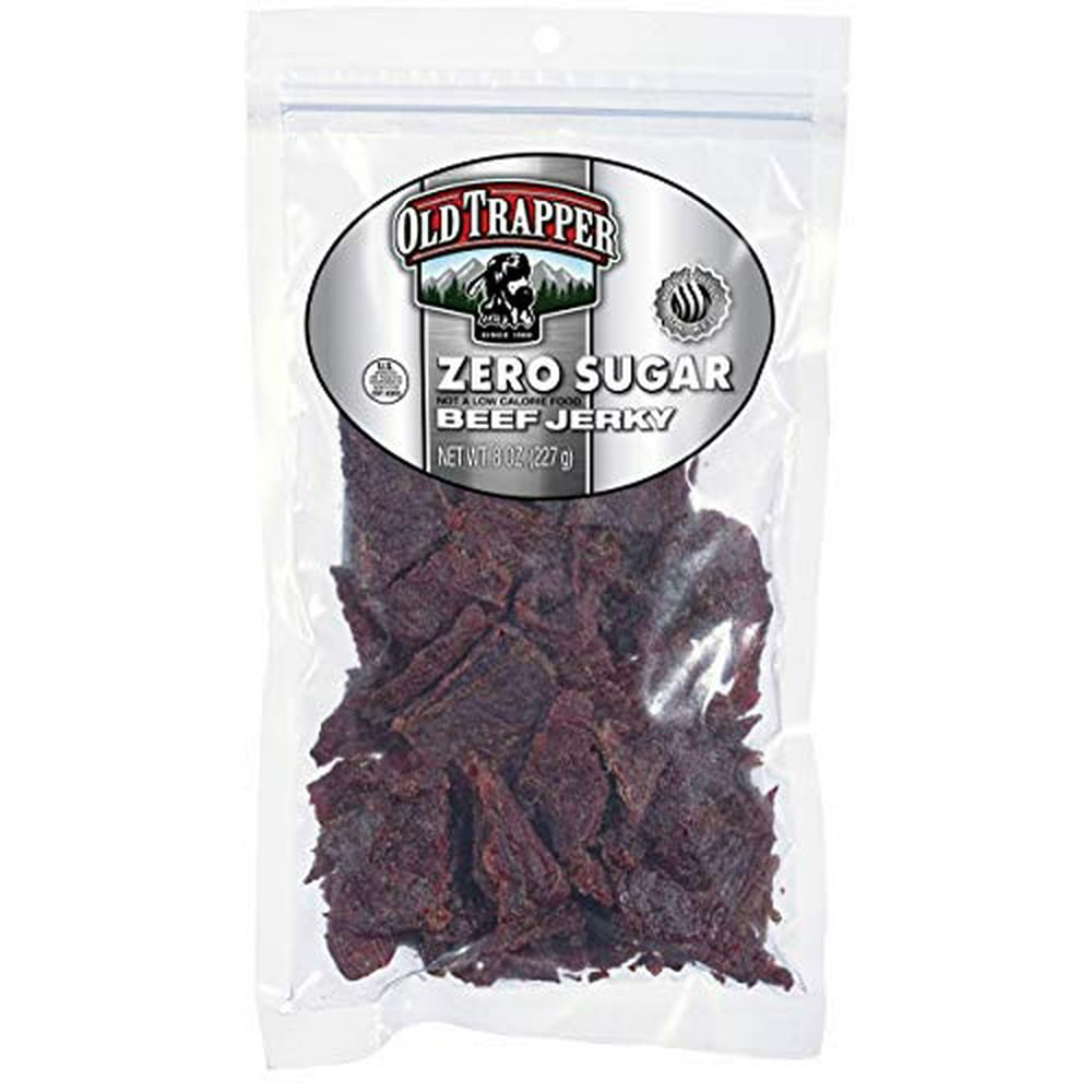 Old Trapper Zero Sugar Beef Jerky Traditional Style Real Wood Smoked