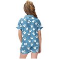 thumbnail image 4 of Odeerbi 2-12 Años Pijama de Satén de Verano Para Niña Con Solapa de Muesca, Camisas de Manga Corta, Pantalón Corto, Estampado de San Valentín, Ropa de Dormir, 4 of 6