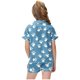 thumbnail image 4 of Odeerbi 2-12 Años Pijama de Satén de Verano Para Niña Con Solapa de Muesca, Camisas de Manga Corta, Pantalón Corto, Estampado de San Valentín, Ropa de Dormir, 4 of 6
