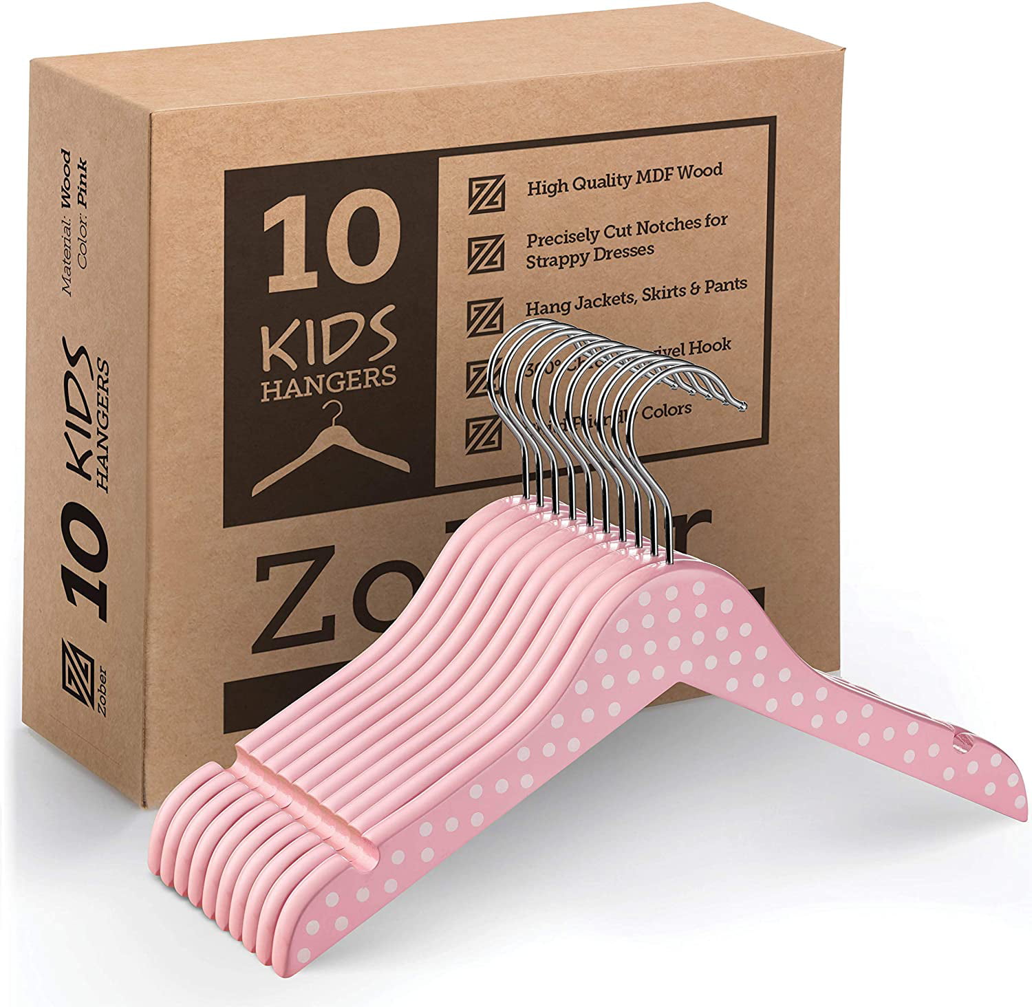 10X Clothes Hangers Kids Children Plastic Hangers Pink Baby Toddler Coat 
