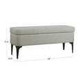 thumbnail image 4 of HomePop Large Modern Storage Bench with Metal Legs, 42"W x 14.5"D x 17.5"H, Sustainable Gray, 4 of 11